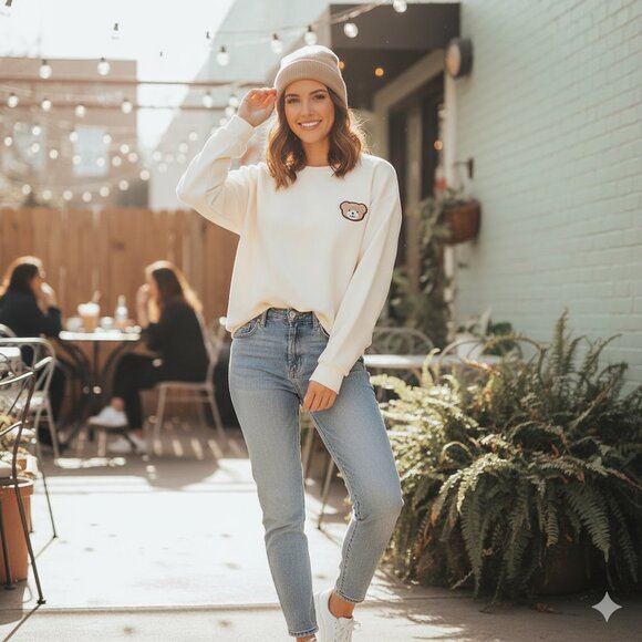 J.ING Jing Cotton Cream Lightweight Sweatshirt Size XXL Preowned - Picture 1 of 6